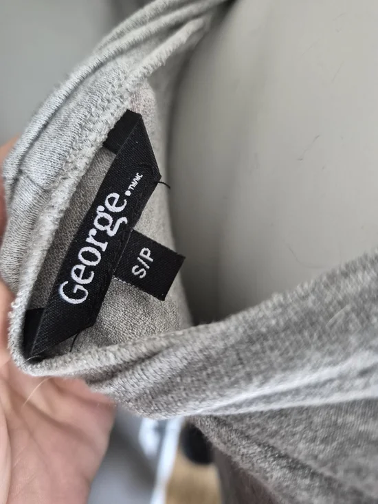 Light Gray Short Sleeve Top with Cutout Choker Neck - Picture 3 of 3